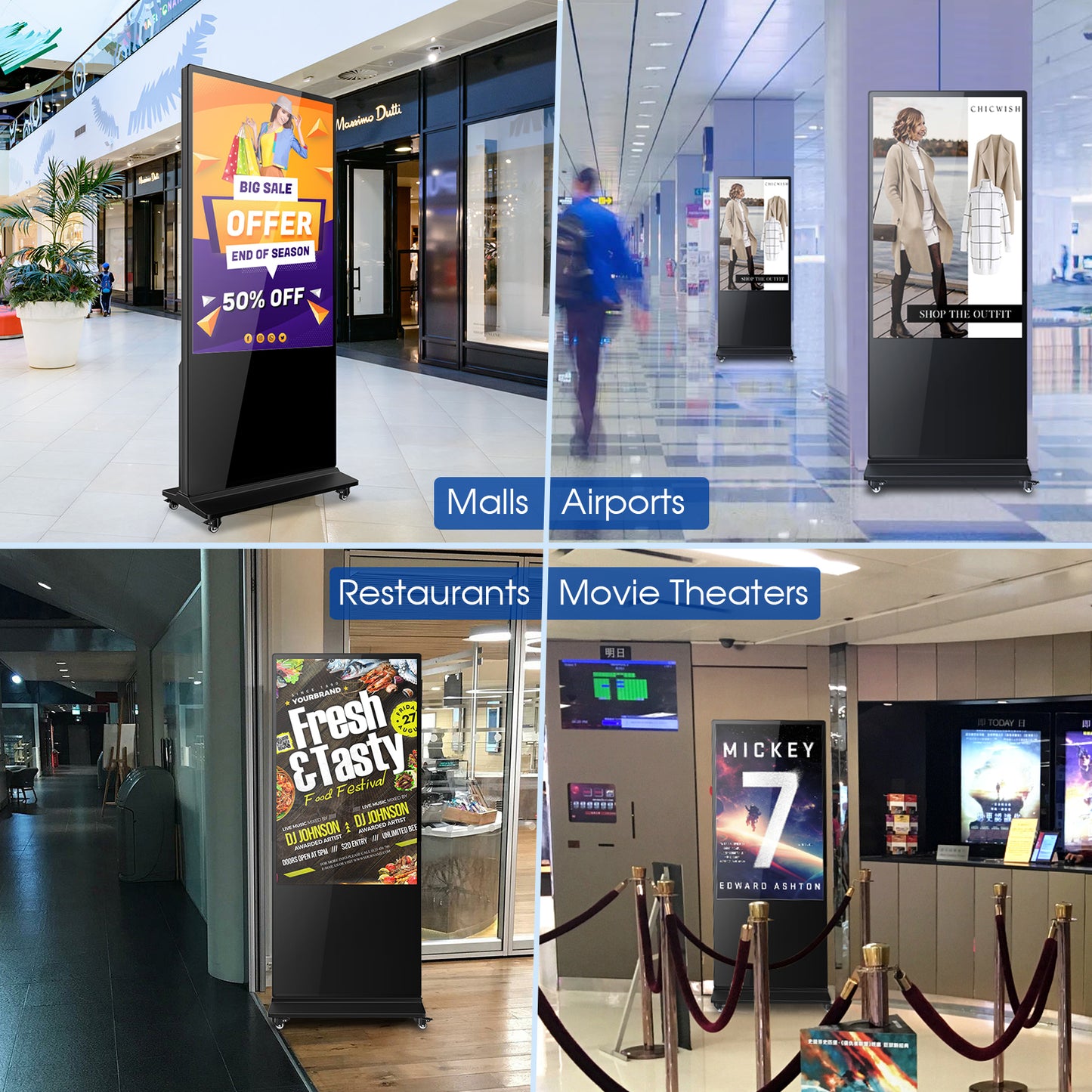 antfraer 55" Ultra HD Digital Signage Floor