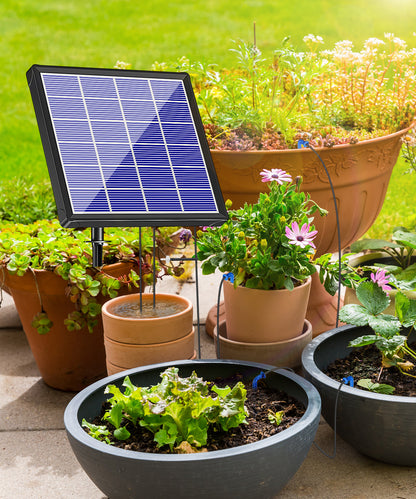Antfraer Solar Drip Irrigation System, Solar Watering System with 2200mAh Battery